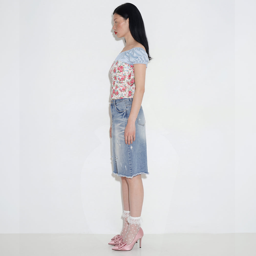 SETSETSET Rosaline puff blouse light blue