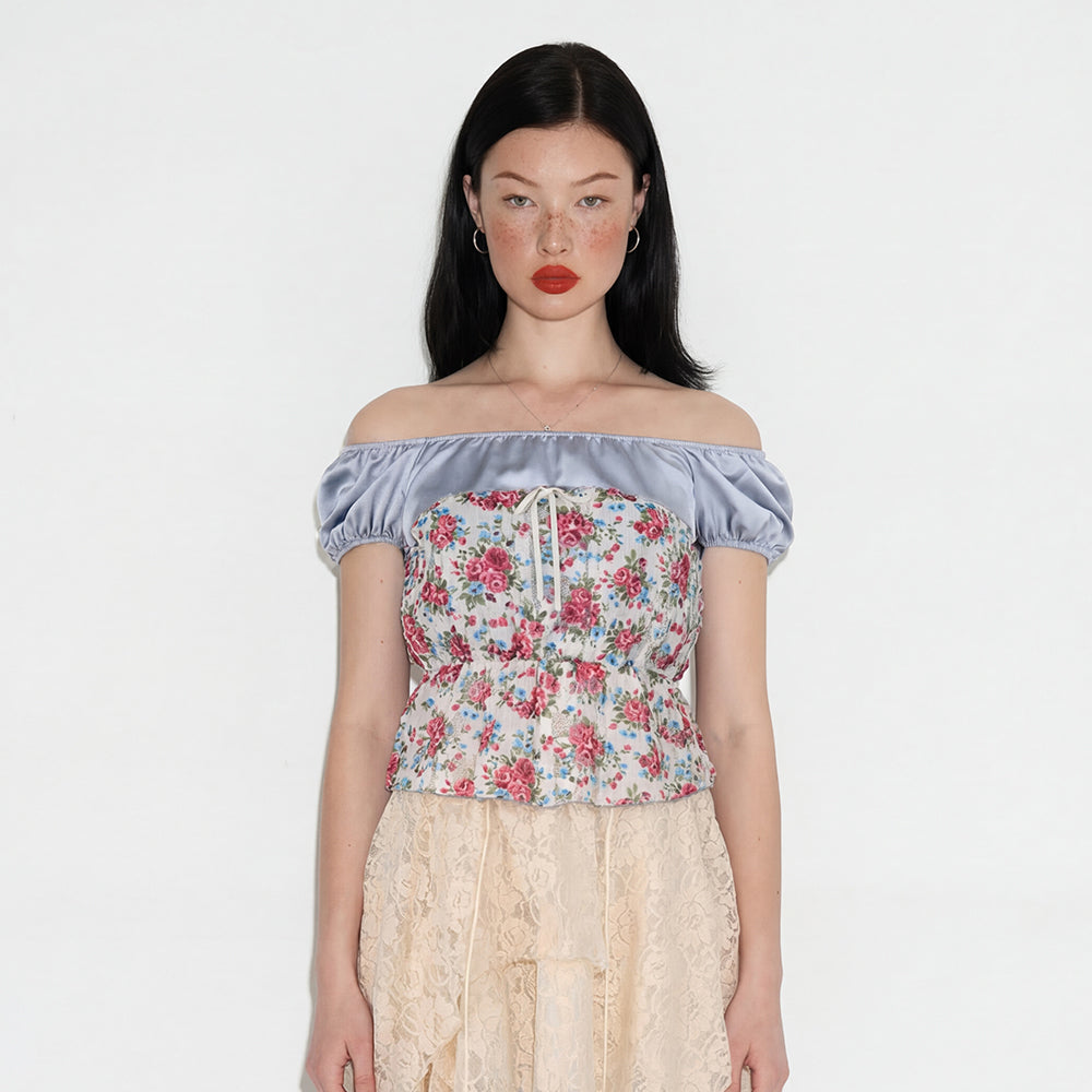 SETSETSET Rosaline puff blouse light blue