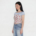SETSETSET Rosaline puff blouse light blue
