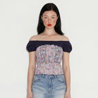 SETSETSET Rosaline puff blouse dark purple