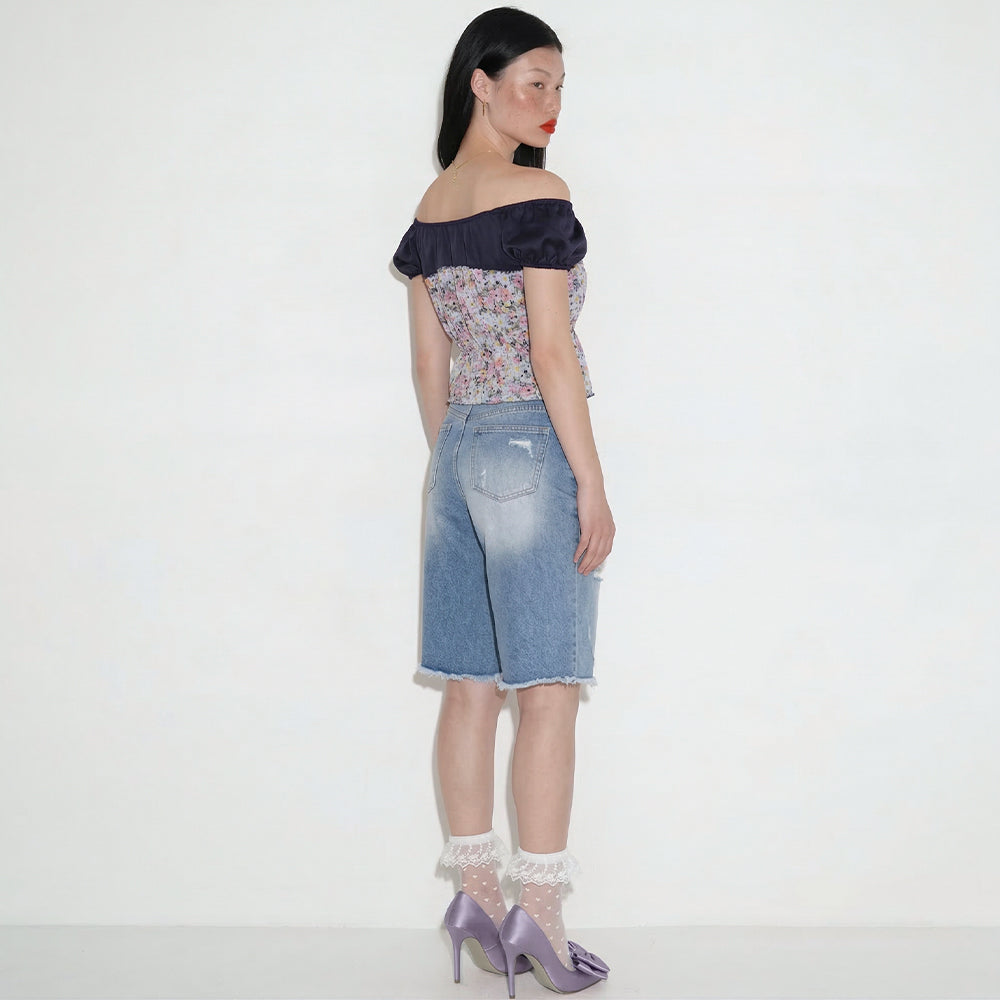 SETSETSET Rosaline puff blouse dark purple