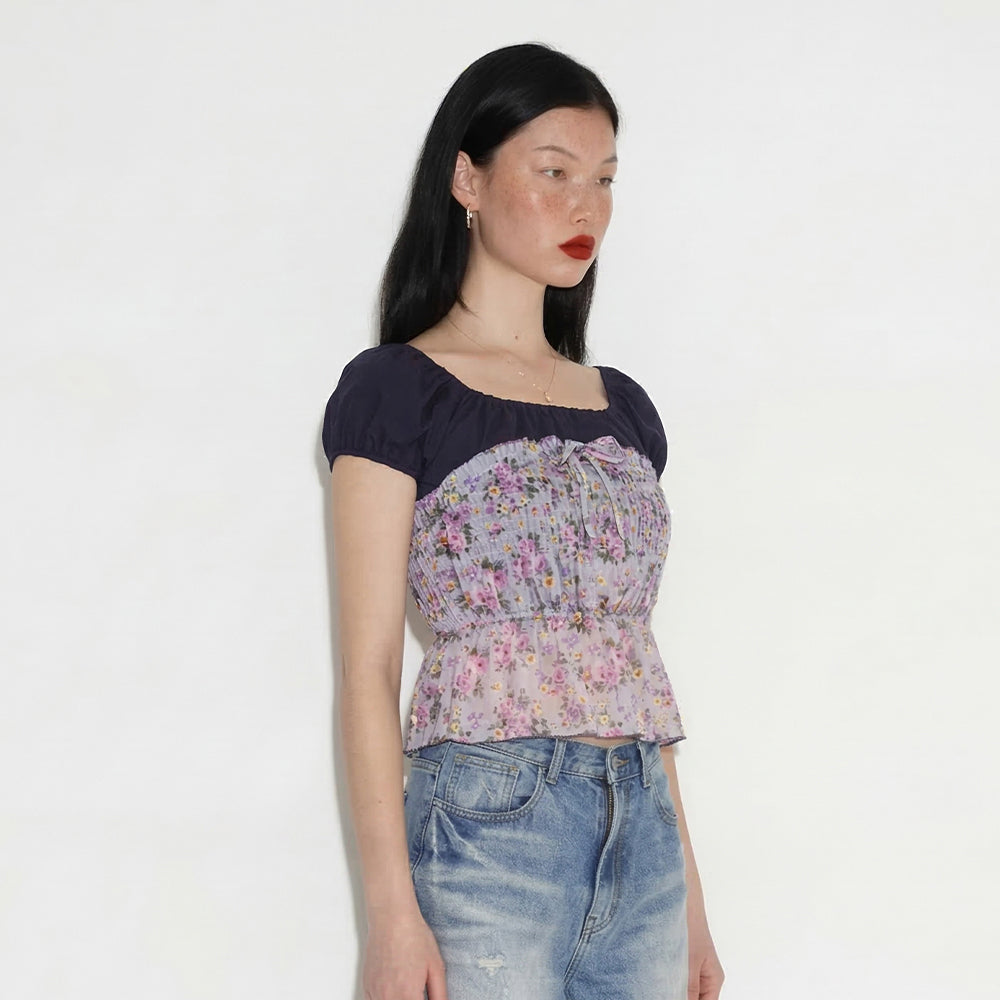 SETSETSET Rosaline puff blouse dark purple