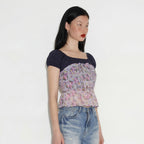 SETSETSET Rosaline puff blouse dark purple