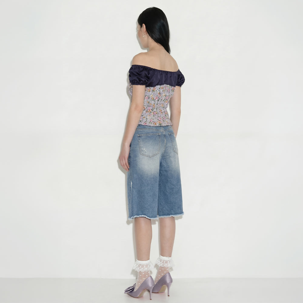 SETSETSET Rosaline puff blouse dark purple