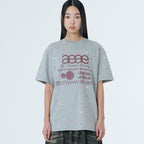 aeae WEB LOGO COLOR DOT T-SHIRTS [MELANGE GREY]