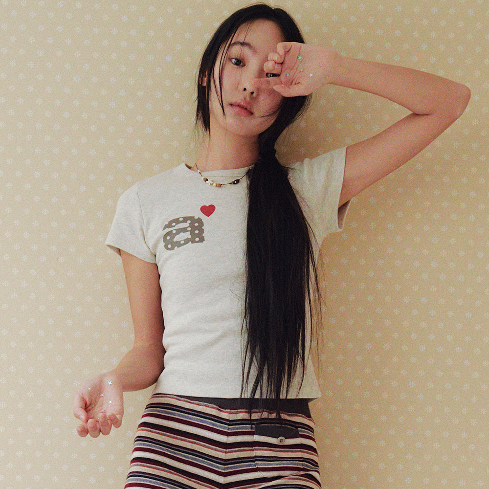 aeae DOT SMALL LETTER TEE [OATMEAL]