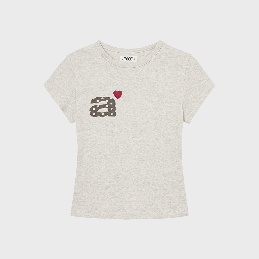 aeae DOT SMALL LETTER TEE [OATMEAL]