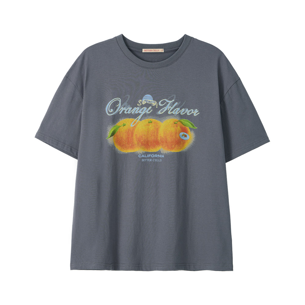 BITTERCELLS Sunset Orange Tee-Dark Grey