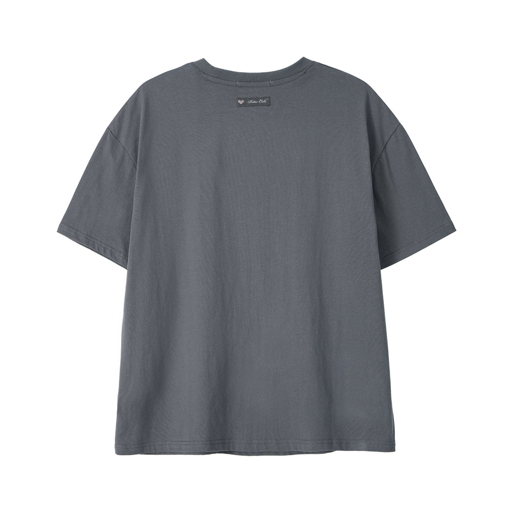 BITTERCELLS Sunset Orange Tee-Dark Grey
