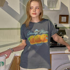BITTERCELLS Sunset Orange Tee-Dark Grey