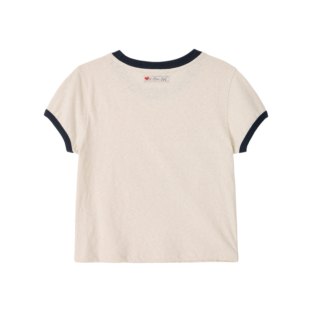 BITTERCELLS Vintage Car Ringer Tee-Cream