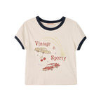 BITTERCELLS Vintage Car Ringer Tee-Cream