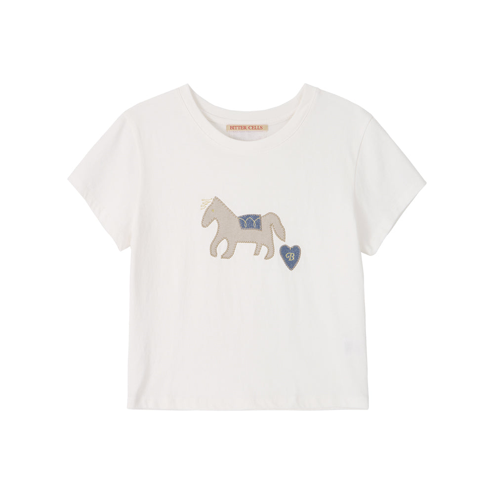 BITTERCELLS Pony Collage Tee-Ivory