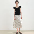PLEATSMOOD Nora pleated cap sleeve top_black
