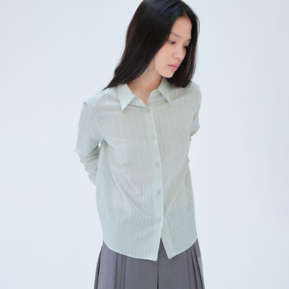 SUTTO [3rd] Stripe Cotton Shirt (Mint)