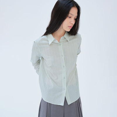 [3rd] Stripe Cotton Shirt (Mint)