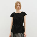 ARTID Cap sleeve flat line blouse_BLACK