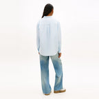 TOMMY JEANS Linen blend relaxed shirt_blue