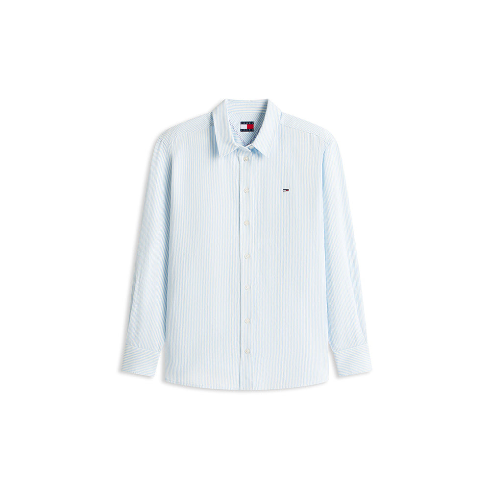 TOMMY JEANS Linen blend relaxed shirt_blue