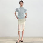 PLEATSMOOD Melo volume shirring pleated top_skyblue