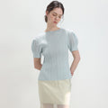 PLEATSMOOD Melo volume shirring pleated top_skyblue