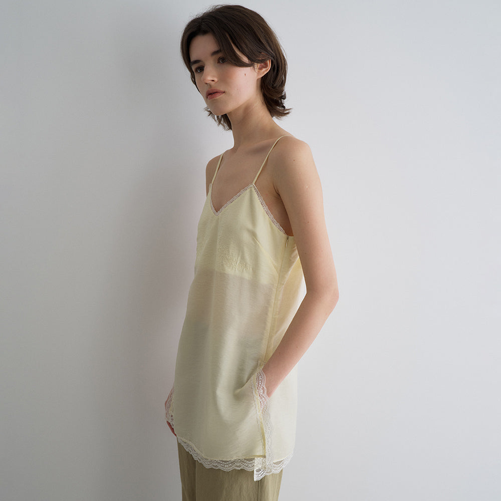 portofcall sophia sleeveless lace top_lemon custard