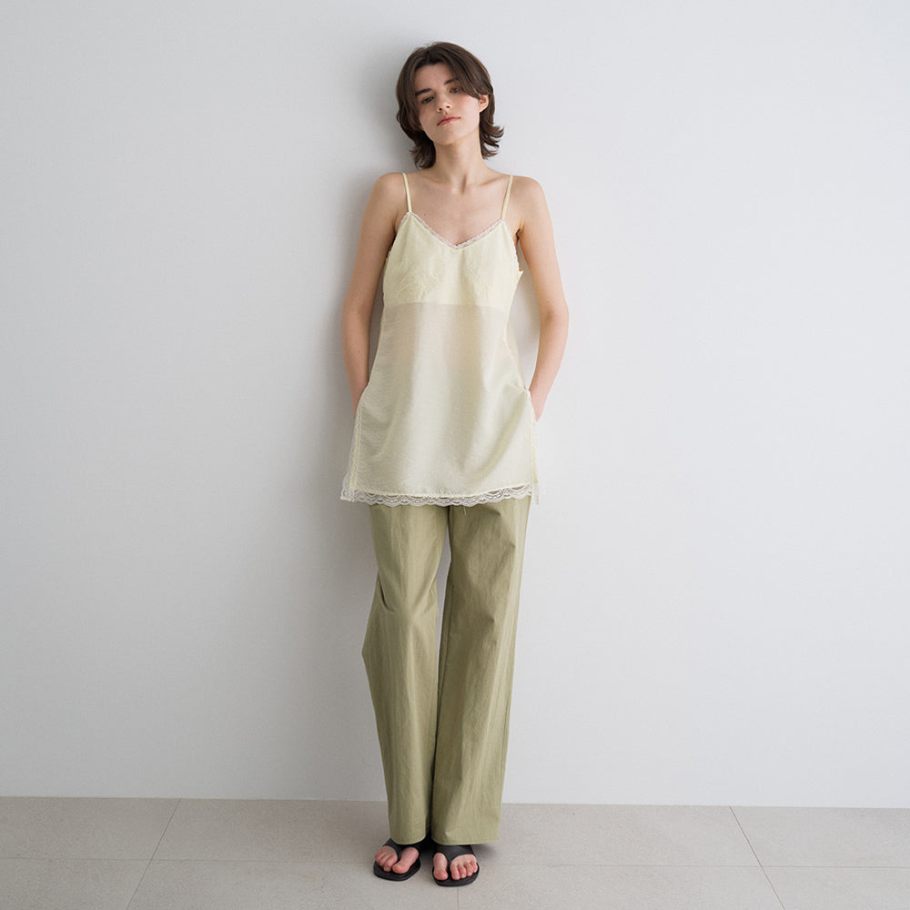 portofcall sophia sleeveless lace top_lemon custard