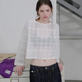 FRIVER07 Flower see-through lace blouse [FRSP06BL11]_White
