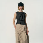 KIMZISU Pinched Sleeveless_DARK GREY