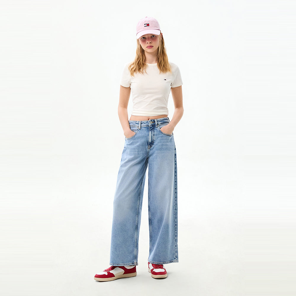 TOMMY JEANS Slim Jersey Short Sleeve T-Shirt_Ivory