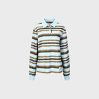 ADSB ANDERSSON BELL HAIR BRAID STRIPE COLLAR T-SHIRT atb1264w(BLUE)