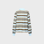 ADSB ANDERSSON BELL HAIR BRAID STRIPE COLLAR T-SHIRT atb1264w(BLUE)