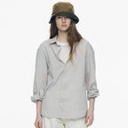 Nothing written Poplin stripe shirt (Gray, W)