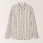 Nothing written Poplin stripe shirt (Black stripe, W)
