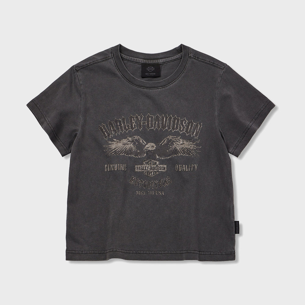 HARLEY-DAVIDSON COLLECTIONS® [Women] Eagle Crop T-Shirt Charcoal HH26111059