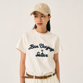 SATUR Setter logo embroidered Voyage short sleeve t-shirt Resort ivory