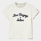 SATUR Setter logo embroidered Voyage short sleeve t-shirt Resort ivory