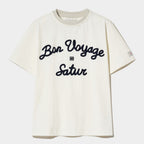 SATUR Setter logo embroidered Voyage short sleeve t-shirt Resort ivory