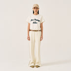 SATUR Setter logo embroidered Voyage short sleeve t-shirt Resort ivory