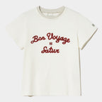 SATUR Setter Logo Embroidered Voyage Short Sleeve T-Shirt Period Red