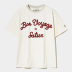 SATUR Setter Logo Embroidered Voyage Short Sleeve T-Shirt Period Red
