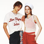 SATUR Setter Logo Embroidered Voyage Short Sleeve T-Shirt Period Red