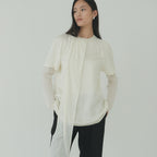 Moon Lee Silky Short-sleeve Blouse_Ivory