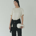 Moon Lee Silky Short-sleeve Blouse_Ivory