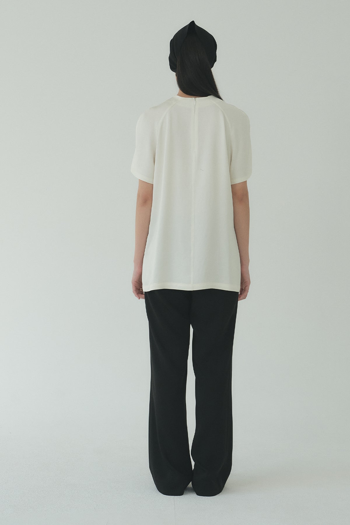 Moon Lee Silky Short-sleeve Blouse_Ivory