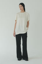 Moon Lee Silky Short-sleeve Blouse_Ivory