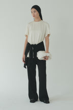 Moon Lee Silky Short-sleeve Blouse_Ivory