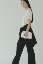 Moon Lee Silky Short-sleeve Blouse_Ivory