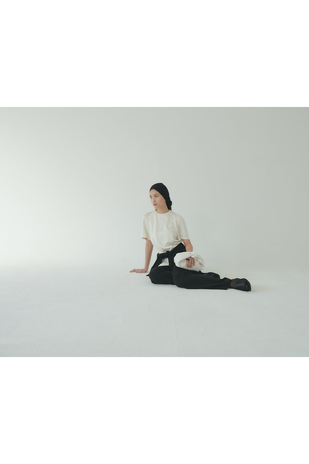 Moon Lee Silky Short-sleeve Blouse_Ivory
