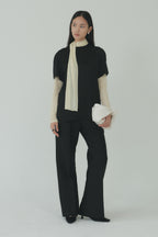 Moon Lee Silky Short-sleeve Blouse_Black